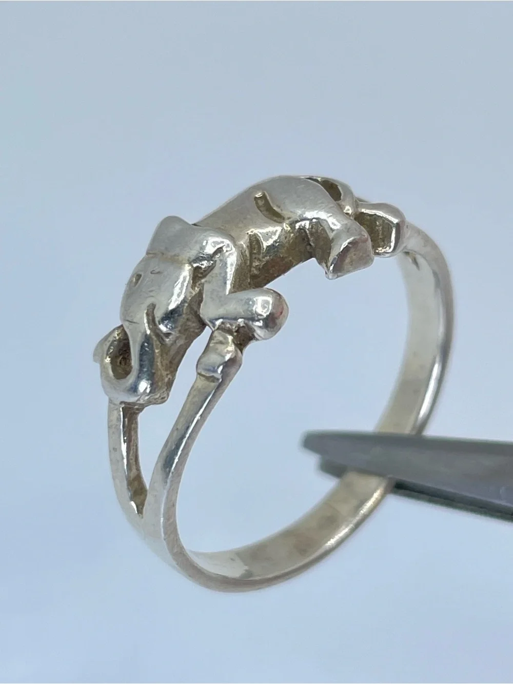 925 Sterling Silver Elephant Ring Lucky Animal Band Vintage Style Boho Sz 7